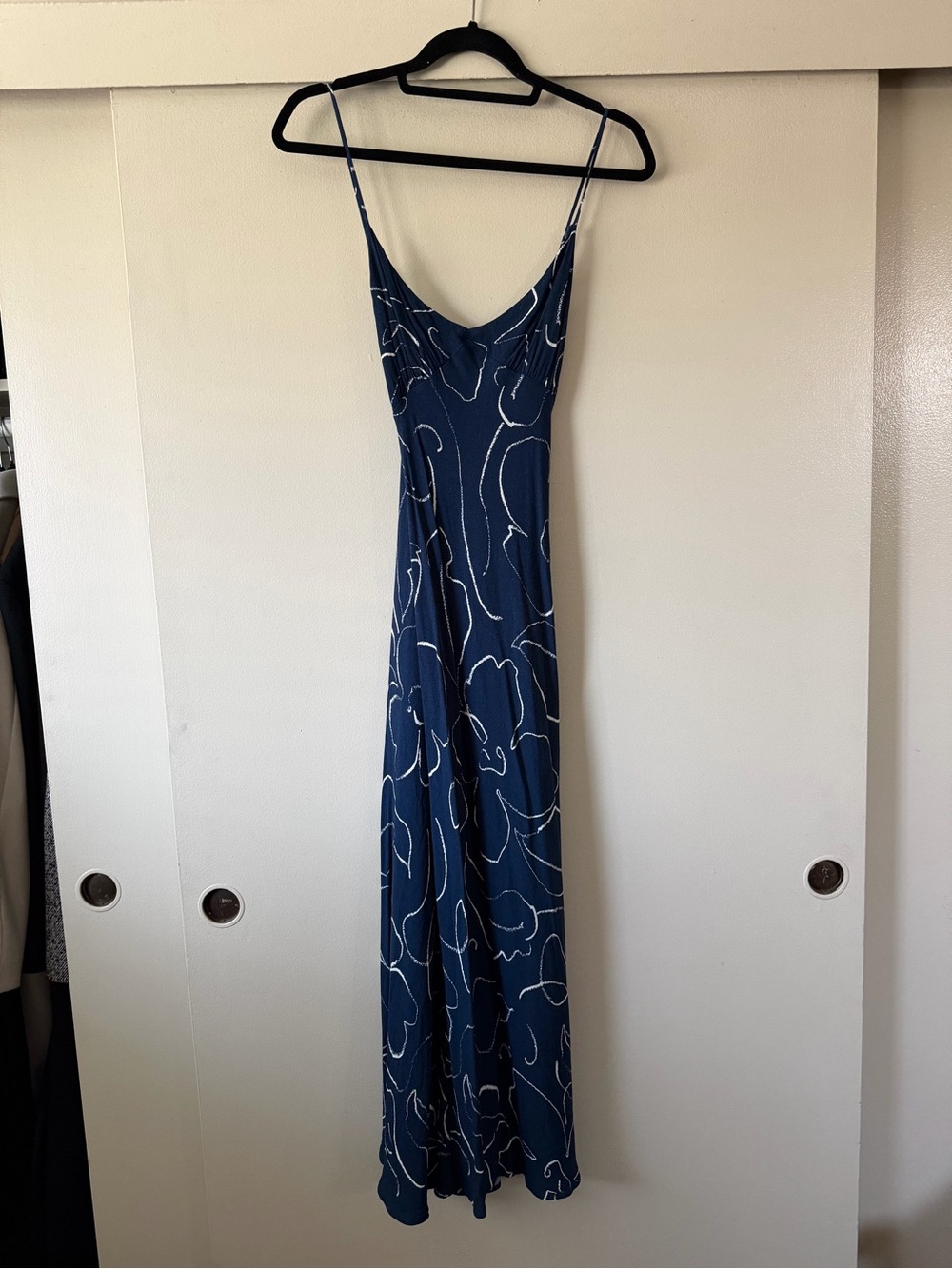 Madewell Navy & White Floral Slip Midi Dress - Picture 2 of 4